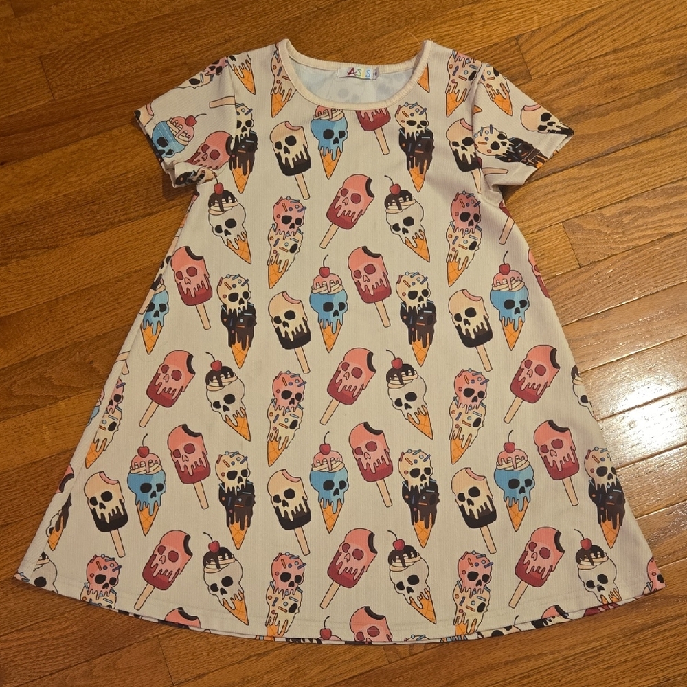 Asis Skull Ice Cream Print Dress - 10